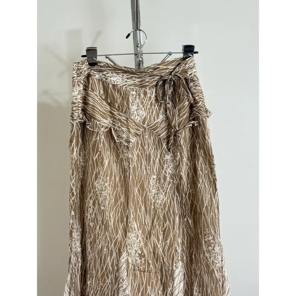 Anna Sui Anthropologie Maxi Skirt Brown Boho Prairie Fairycore Cottagecore 10